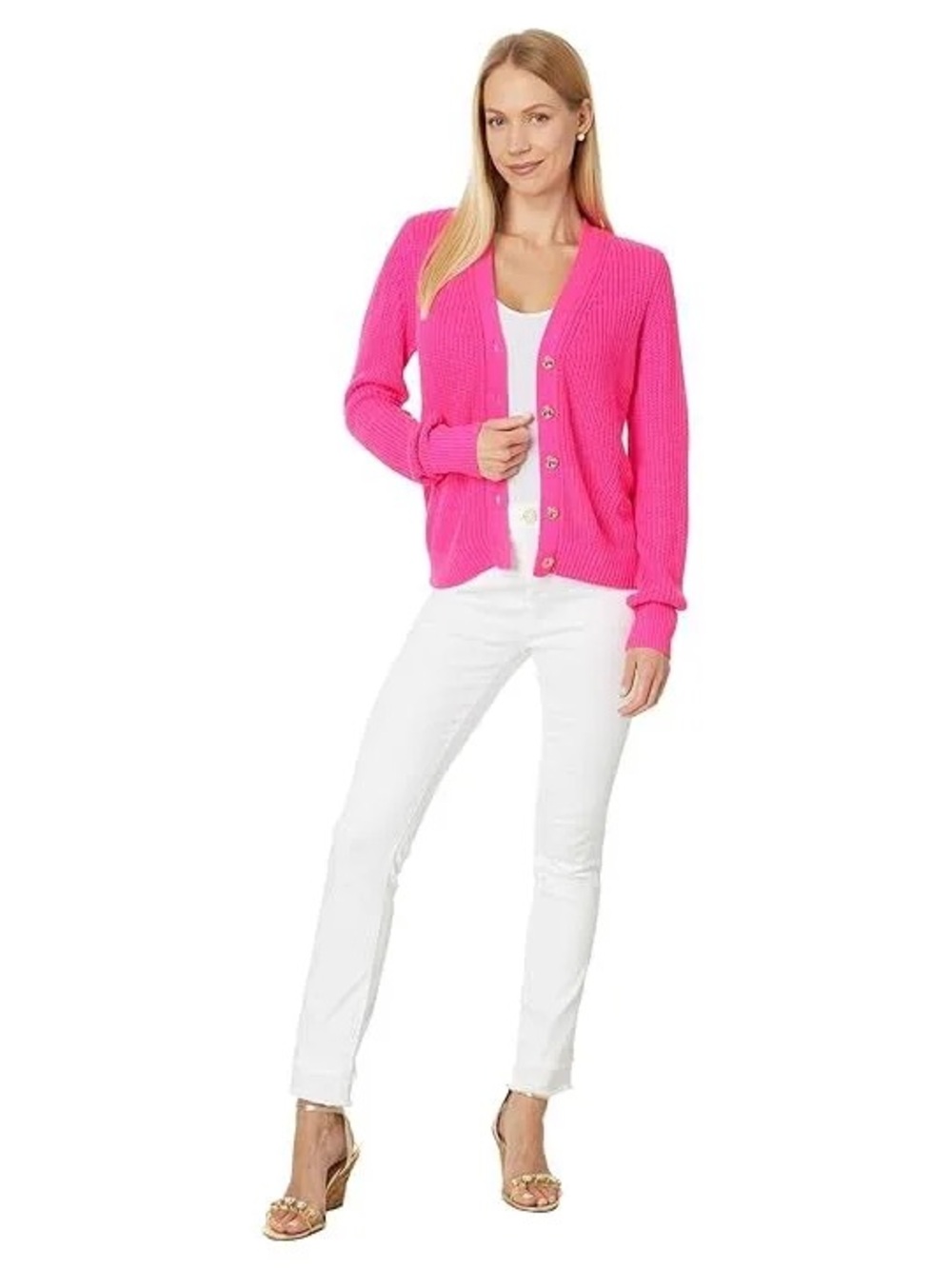 Lilly Pulitzer • Hot Pink Bristow Knit Cardigan Sweater